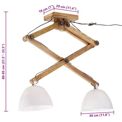 vidaXL Ceiling Lamp 25 W White 29x18x85 cm E27