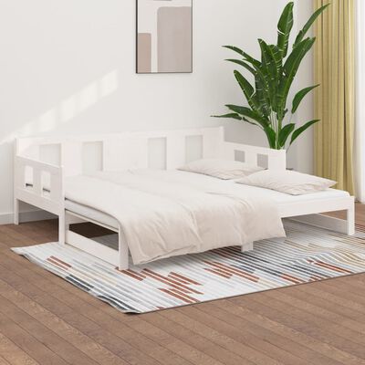 vidaXL Pull-out Day Bed without Mattress White 2x(80x200) cm