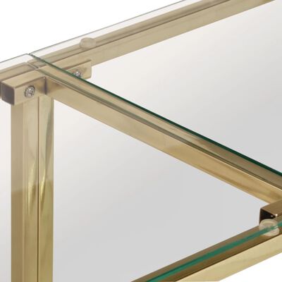 vidaXL Console Table Gold Stainless Steel and Tempered Glass