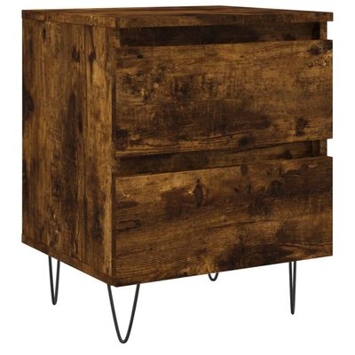 vidaXL Bedside Cabinet Smoked Oak 40x35x50 cm Engineered Wood