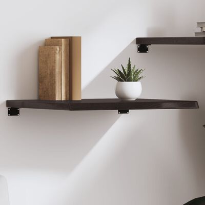 vidaXL Wall Shelf Dark Brown 60x50x(2-4) cm Treated Solid Wood Oak