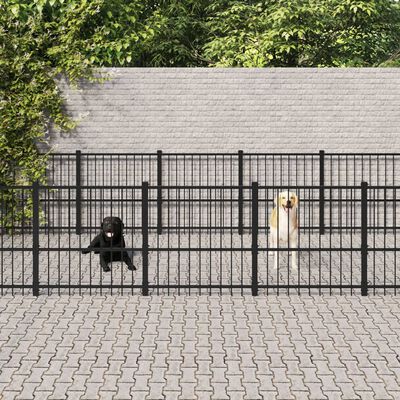 vidaXL Outdoor Dog Kennel Steel 25.4 m²