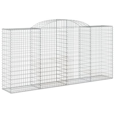 vidaXL Arched Gabion Baskets 17 pcs 300x50x140/160 cm Galvanised Iron