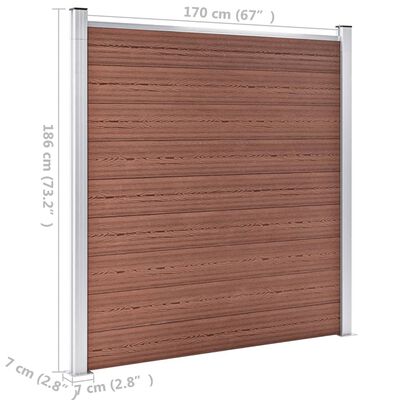 vidaXL Garden Fence WPC 699x186 cm Brown