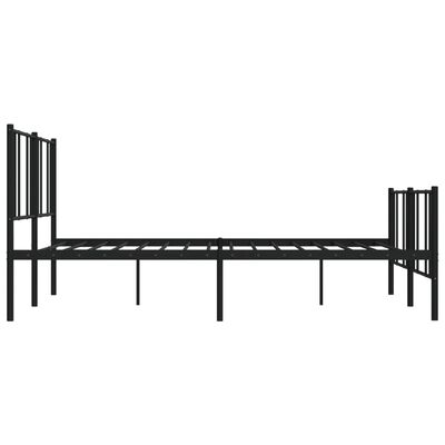 vidaXL Metal Bed Frame without Mattress with Footboard Black 183x213 cm