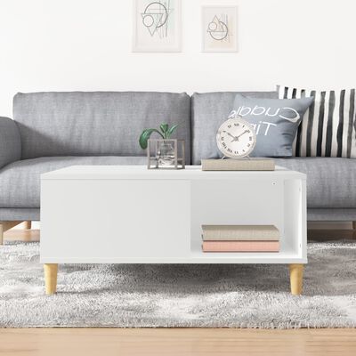 vidaXL Coffee Table White 80x80x36.5 cm Engineered Wood