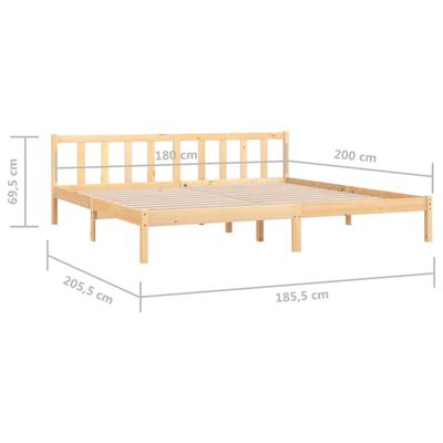 vidaXL Bed Frame without Mattress Solid Wood Super King Size