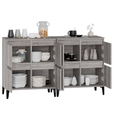 vidaXL Sideboards 2 pcs Grey Sonoma 60x35x70 cm Engineered Wood