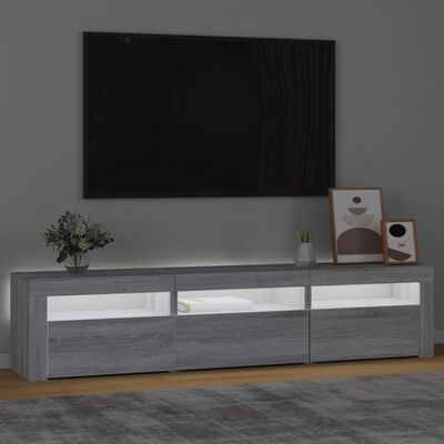 vidaXL TV Cabinet with LED Lights Grey Sonoma 180x35x40 cm