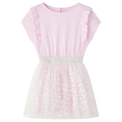 Kids' Dress with Ruffles Light Pink 116