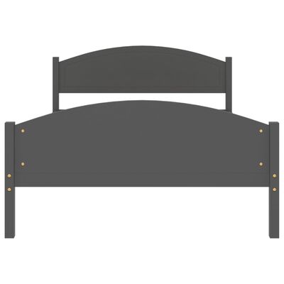 vidaXL Bed Frame without Mattress Dark Grey Solid Pine Wood 120x200 cm