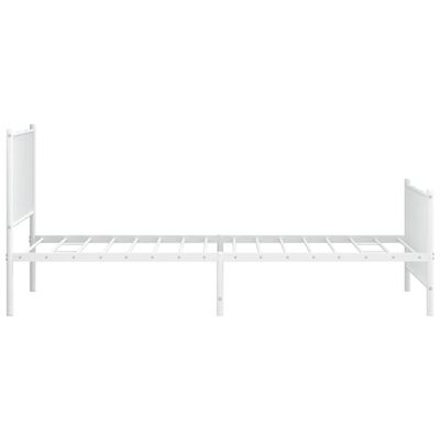 vidaXL Metal Bed Frame without Mattress with Footboard White 100x200 cm