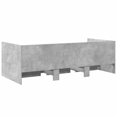 vidaXL Daybed with Drawers without Mattress Concrete Grey 75x190 cm Small Single