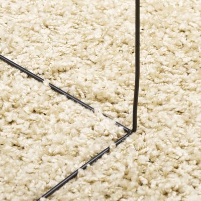 vidaXL Shaggy Rug PAMPLONA High Pile Modern Gold Ø 120 cm