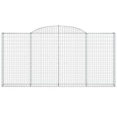 vidaXL Arched Gabion Baskets 2 pcs 300x30x140/160 cm Galvanised Iron