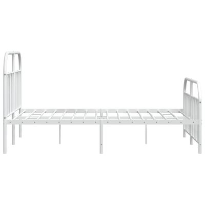 vidaXL Metal Bed Frame without Mattress with Footboard White 140x200 cm