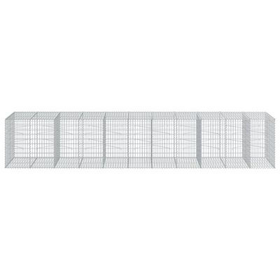 vidaXL Gabion Basket with Cover 550x100x100 cm Galvanised Iron