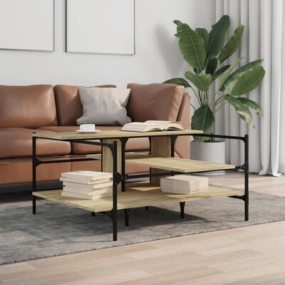 vidaXL Coffee Table Sonoma Oak 100x100x48.5 cm Engineered Wood