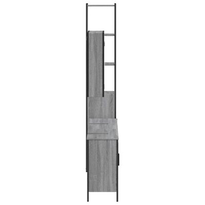 vidaXL 4 Piece Bathroom Cabinet Set Grey Sonoma Engineered Wood