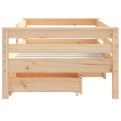 vidaXL Kids Bed Frame with Drawers 70x140 cm Solid Wood Pine