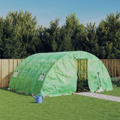 vidaXL Greenhouse with Steel Frame Green 20 m² 5x4x2.3 m