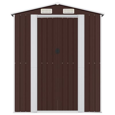 vidaXL Garden Shed Dark Brown 192x606x223 cm Galvanised Steel