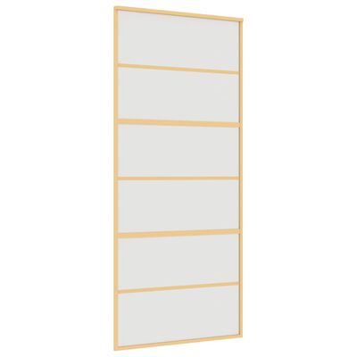 vidaXL Sliding Door Gold 90x205 cm Frosted ESG Glass and Aluminium