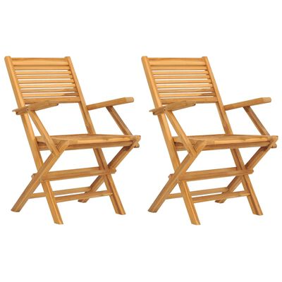 vidaXL Folding Garden Chairs 2 pcs 55x62x90 cm Solid Wood Teak