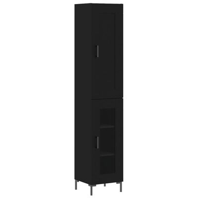 vidaXL Highboard Black 34.5x34x180 cm Engineered Wood