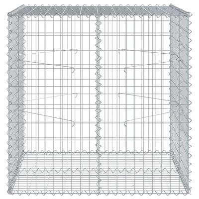 vidaXL Gabion Basket with Cover 100x100x100 cm Galvanised Iron