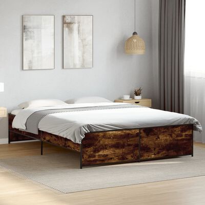 vidaXL Bed Frame without Mattress Smoked Oak 150x200 cm King Size