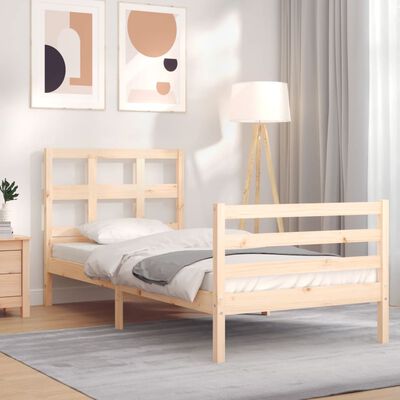 vidaXL Bed Frame without Mattress Single Solid Wood