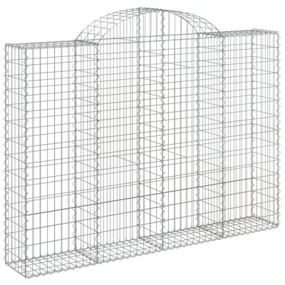 vidaXL Arched Gabion Baskets 15 pcs 200x30x140/160 cm Galvanised Iron