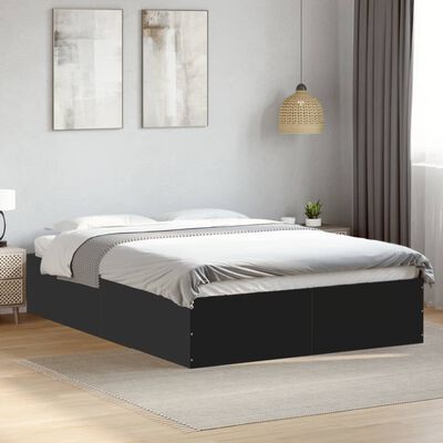 vidaXL Bed Frame without Mattress Black 135x190 cm Double