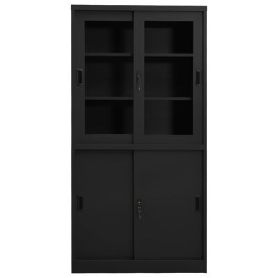 vidaXL Office Cabinet with Sliding Door Anthracite 90x40x180 cm Steel