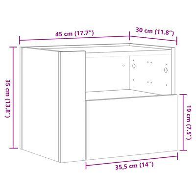 vidaXL Wall-mounted Bedside Cabinets 2 pcs Brown Oak 45x30x35 cm