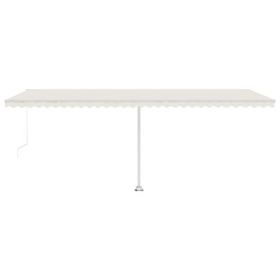 vidaXL Manual Retractable Awning with LED 600x300 cm Cream