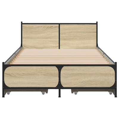 vidaXL Bed Frame with Drawers without Mattress Sonoma Oak 75x190 cm Small Single