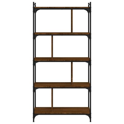 vidaXL Bookcase 5-Tier Brown Oak 76x32x158 cm Engineered Wood