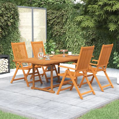 vidaXL 5 Piece Garden Dining Set Solid Wood Acacia