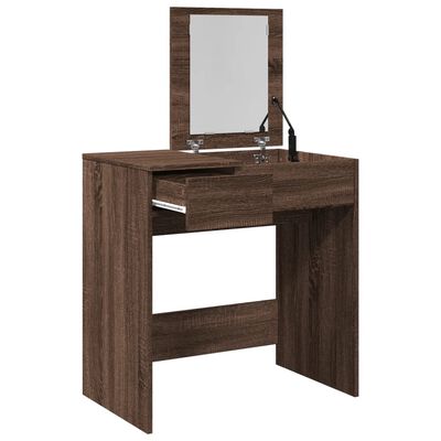 vidaXL Dressing Table with Mirror Brown Oak 73x46.5x120 cm