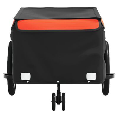 vidaXL Bike Trailer Black and Orange 45 kg Iron