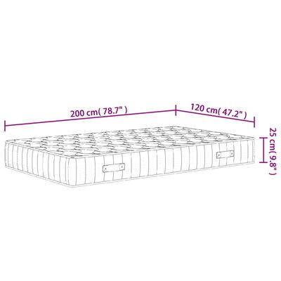 vidaXL Pocket Spring Mattress Medium Firm 120x200 cm