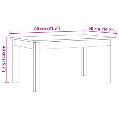 vidaXL Coffee Table Wax Brown 80x50x40 cm Solid Wood Pine