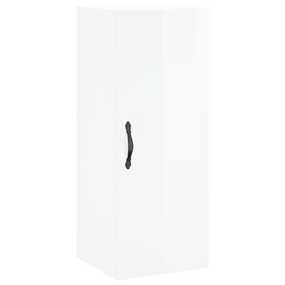 vidaXL Highboard High Gloss White 34.5x34x180 cm Engineered Wood