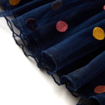 Kids' Tulle Skirt with Polka Dot Navy Blue 116