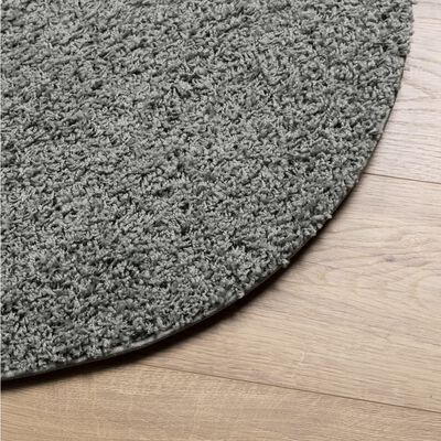 vidaXL Shaggy Rug PAMPLONA High Pile Modern Green Ø 100 cm