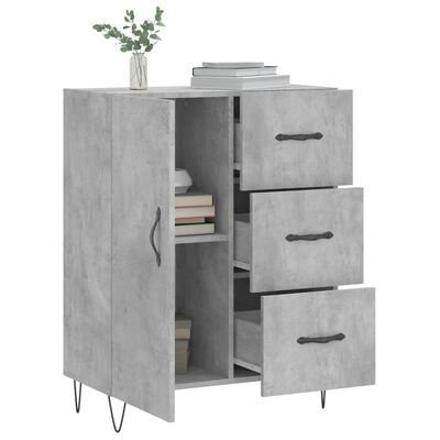 vidaXL Sideboard Concrete Grey 69.5x34x90 cm Engineered Wood