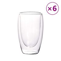 vidaXL Double Wall Glass Cups 6 pcs 450 ml
