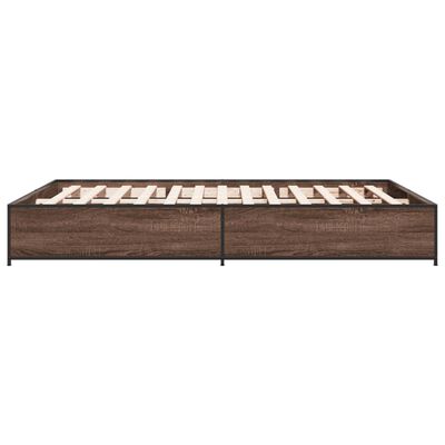 vidaXL Bed Frame without Mattress Brown Oak 150x200 cm King Size